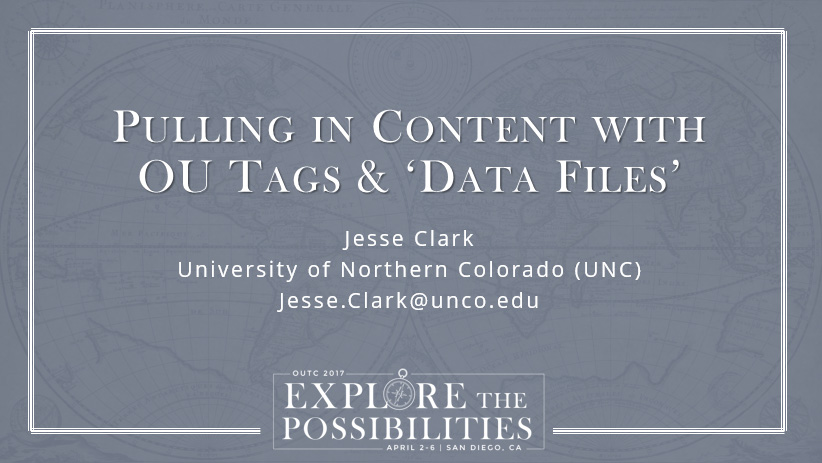 Pulling in COntent With OU Tags & Data Files Slide 1